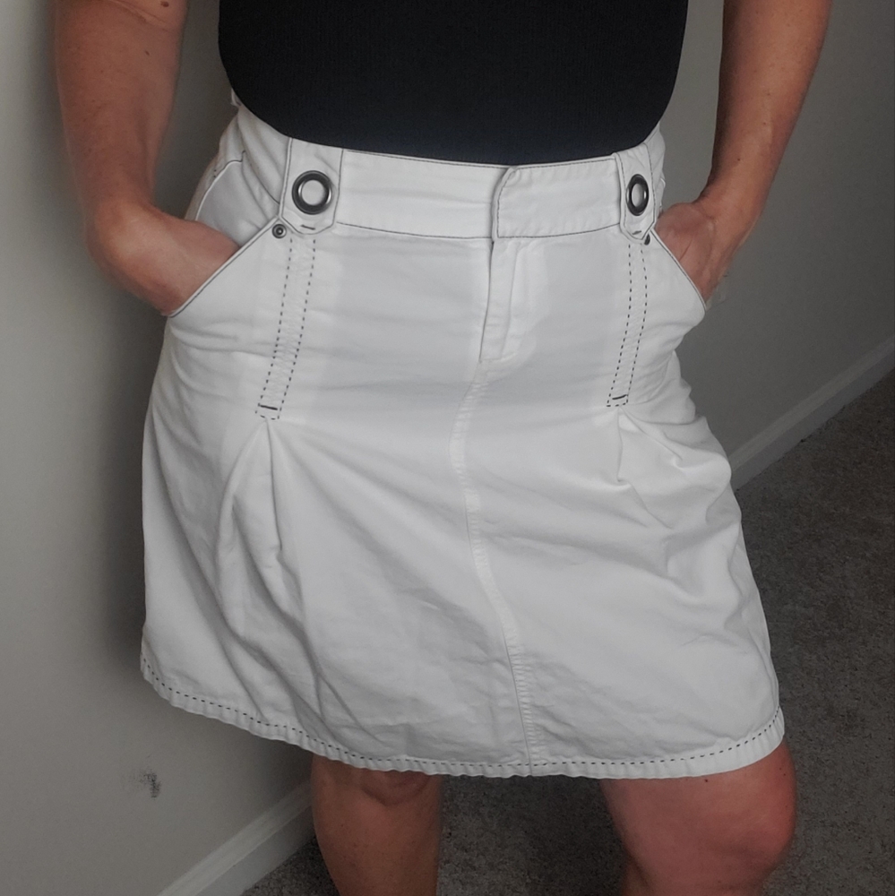 CAbi White Nautical Skirt